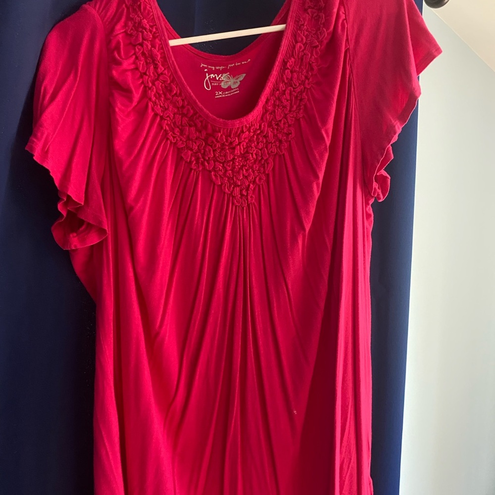 Just My Size Women's Vibrant Red Blouse